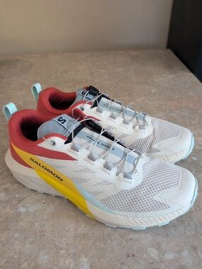 Salomon Sense Ride 5 RAINY Day Trail Shoes Hot Sauce Freesia Men's Size 10.5